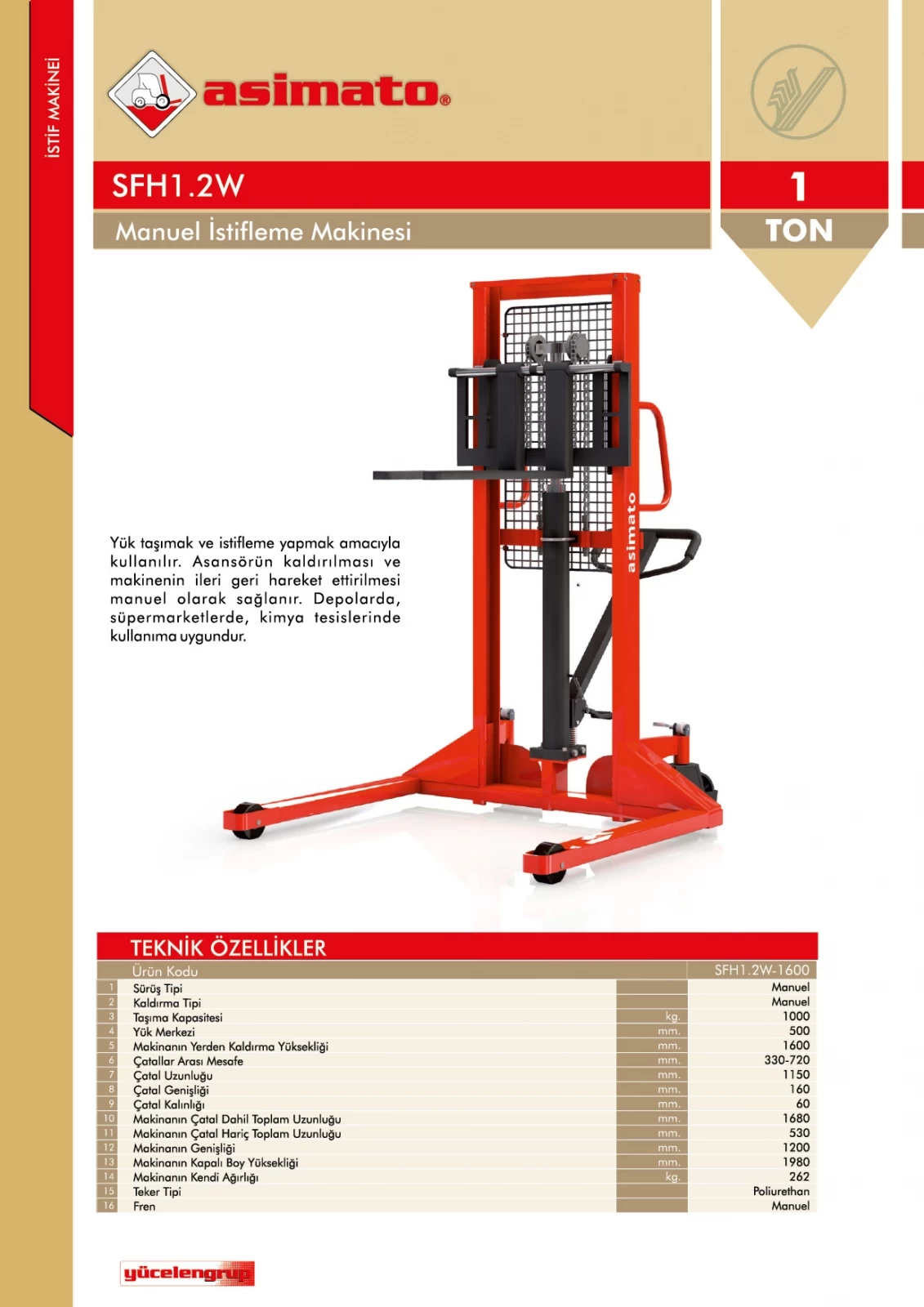 SFH1.2W Manuel İstif Makinesi